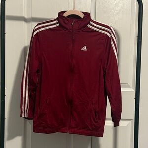 Adidas Burgundy Jacket with White Accents
